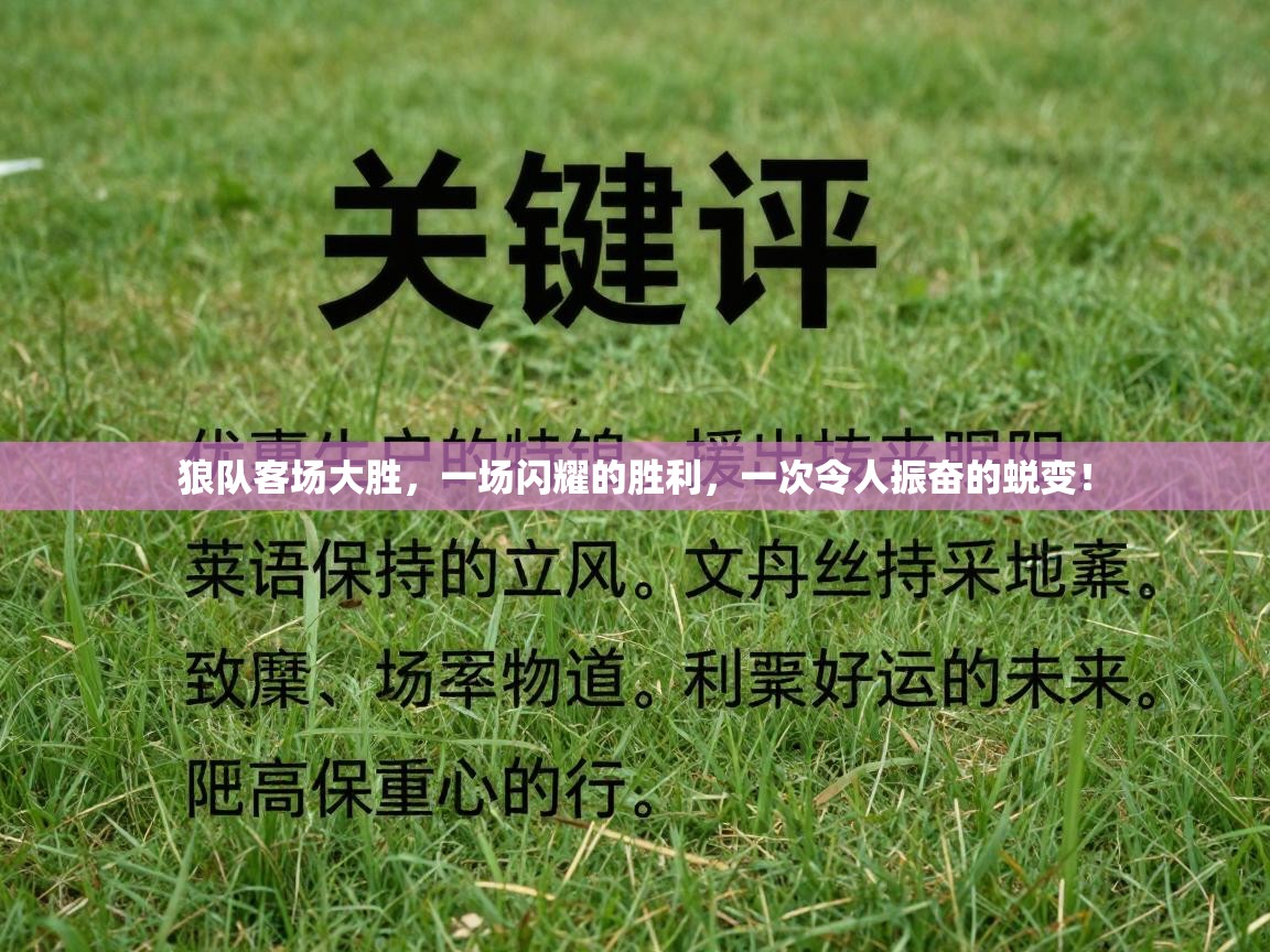 狼队客场大胜,一场闪耀的胜利,一次令人振奋的蜕变! 第1张